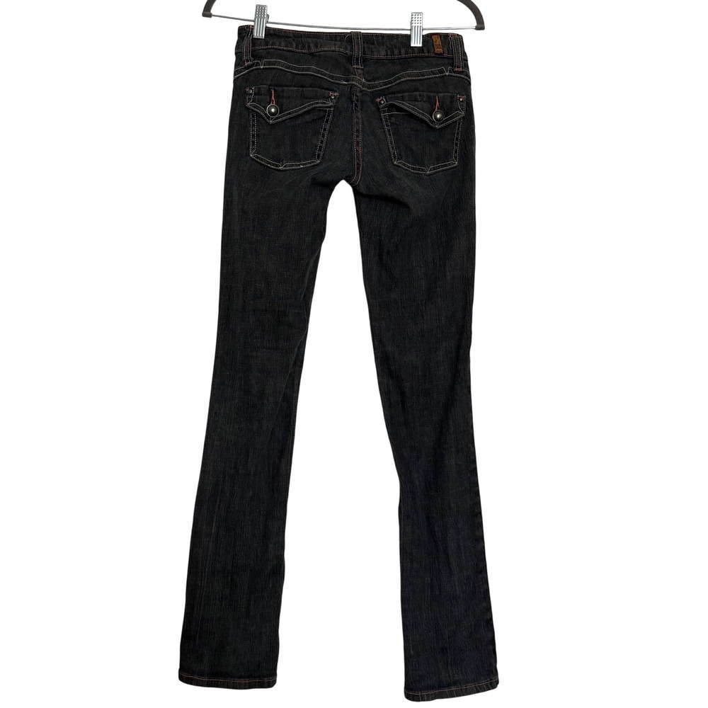 Evisu Women's Jeans Size 3 Dark Wash Slim Straight Y2K‎ Button Flap Pockets